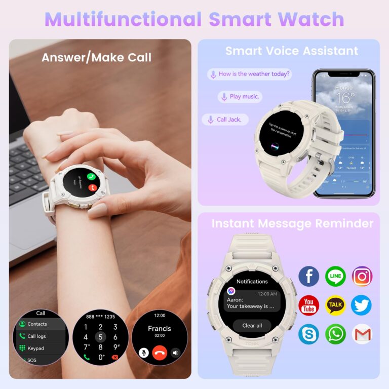 KOSPET Tank S2 Smart Watch for Women GPS, Pressure/Altitude/Compass, 5ATM Waterproof, 1.32" AMOLED Display Fitness Tracker(Answer/Make Call), AI Voice Assistant, 24H Sleep/Hear Rate Monitor - Image 3