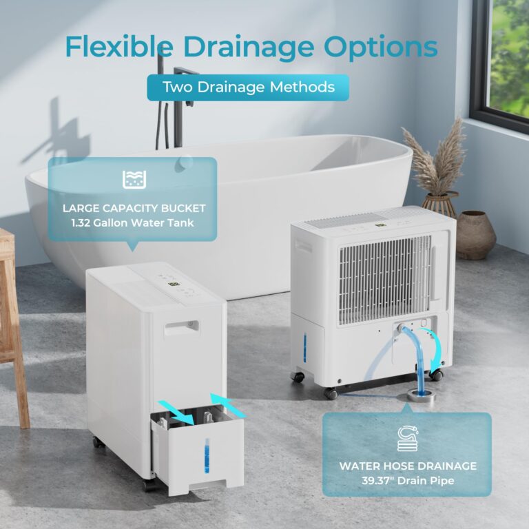 Euhomy 4500 Sq.Ft Energy Star Dehumidifier for Basement with Drain Hose,50 Pint to 110 Pint Large Dehumidifier with 1.59 Gallon Water Tank and Auto Shut-off and 4 Operation Modes for Home - Image 4