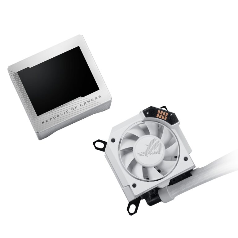 ASUS ROG Ryujin III 360 ARGB WHT All-in-one Liquid CPU Cooler with 360mm Radiator. Asetek 8th gen Pump, 3X Magnetic 120mm ARGB Fans (Daisy Chain Design), 3.5” LCD Display. , WHITE - Image 5