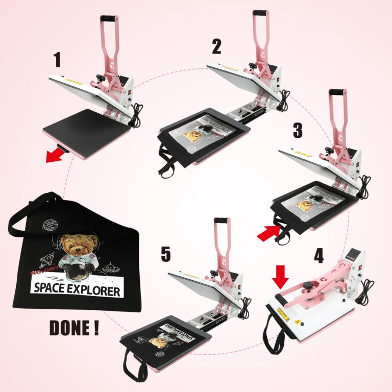 BetterSub Heat Press 15x15 inch Digital Heat Press Machine, Slide Out Industrial Quality T-Shirt Heat Transfer Machine Pink - Image 6