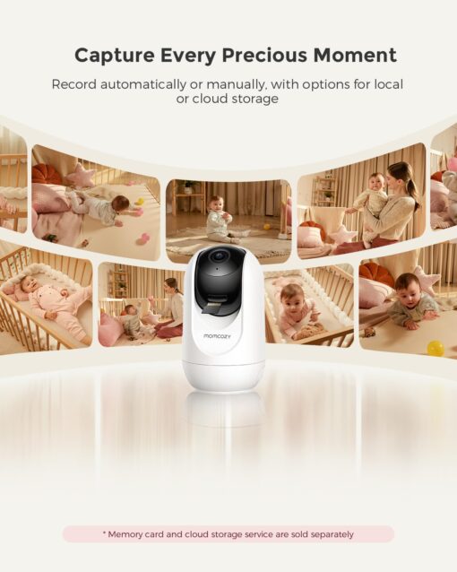 Momcozy Smart WiFi Baby Monitor with Camera and Audio, 5" 1080P Screen with Wall Mount, Motion & Cry Detection, Safe Fence, Clear Night Vision, 5000mAh Battery, 2-Way Talk, Photo & Video Recording - Image 6