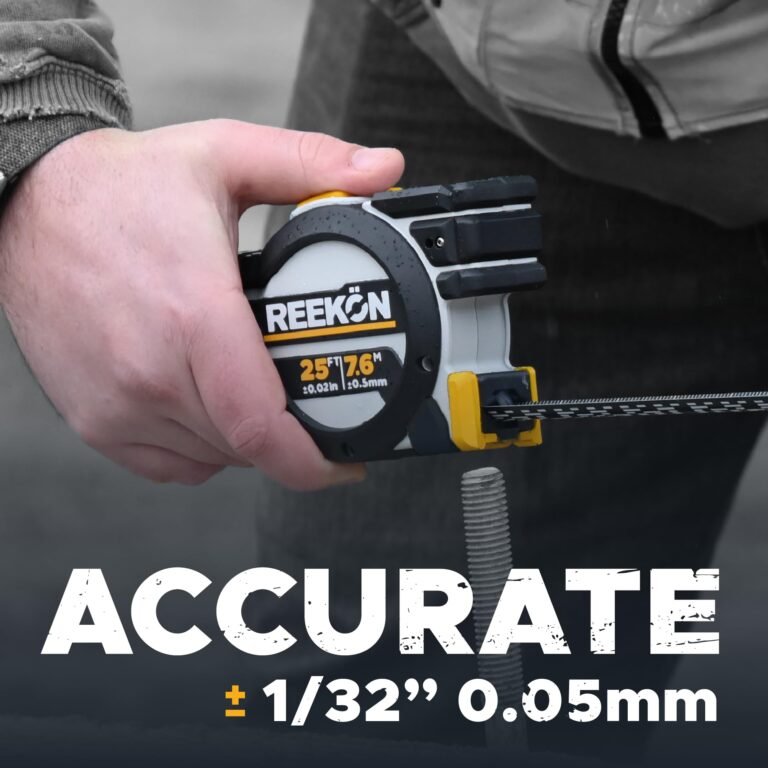 REEKON T1 Tomahawk Digital Tape Measure - Professional Accurate Measuring Tool, Green Laser, E-Paper Measuring List, Measurements Shared Over Bluetooth, Replaceable Blades - Image 7
