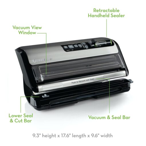 FoodSaver Vacuum Sealer Machine and Express Vacuum Seal Bag Maker with Sealer Bags and Roll and Hendheld Vacuum Sealer for Airtight Food Storage and Sous Vide, Black - Image 5