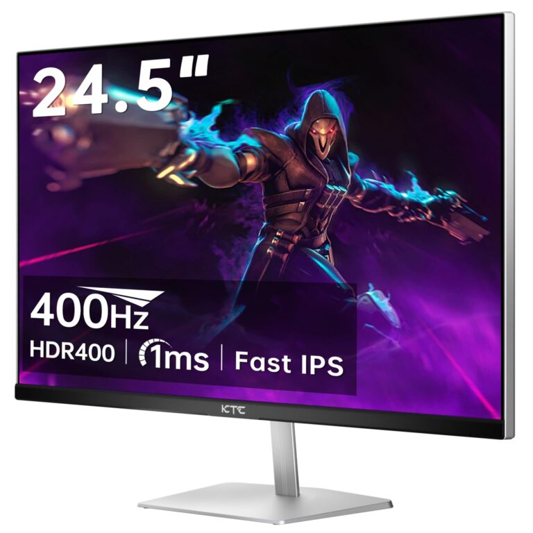 KTC 24.5 inch 400Hz 240Hz Gaming Monitor | Fast IPS 1ms | FHD 1080P Monitor | HDR 400 128% sRGB | HDMI x2, DP x2 |Tilt Adjustability Silver-Gray VESA 360Hz Monitors H25X7 - Image 2