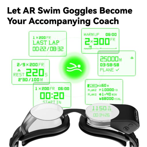 Holoswim Smart Swim Goggles, 2GO Swimming Goggles for Men Women Adult, AR Real-time Display, AI Data Analysis, Magnetic Quick Charge, Anti-fog Goggles for Swim - Image 6