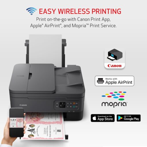 Canon PIXMA TR7020a All-in-One Wireless Color Inkjet Printer, with Duplex Printing, Mobile Printing, and Auto Document Feeder, Black, Works with Alexa - Image 4