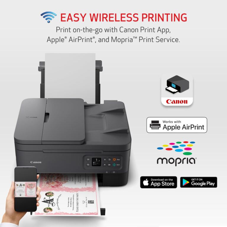 Canon PIXMA TR7020a All-in-One Wireless Color Inkjet Printer, with Duplex Printing, Mobile Printing, and Auto Document Feeder, Black, Works with Alexa - Image 4