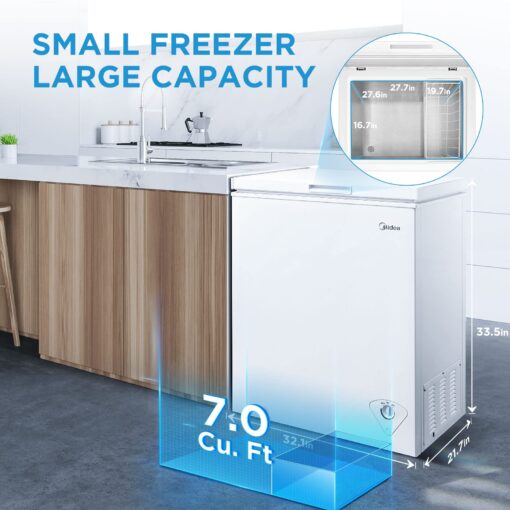 Midea MRC070S0AWW Chest Freezer, 7.0 Cubic Feet, White - Image 9