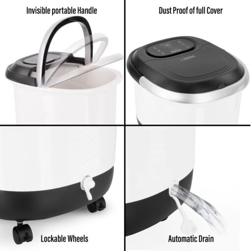 LITE DELIGHT Luxury All in One Foot Spa - Motorized and Heated Massager - Enjoy The Same Foot Spa at Home Heat, Bubble Jets, Pedicure Stone, Motorized Massage Roller to Relieve Feet Stress - Image 5
