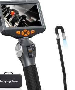 Two-Way Articulating Borescope with Light, Teslong 5-inch IPS Endoscope Inspection Camera with Articulation Head, Automotive Mechanics Fiber Optic Scope-0.33inch