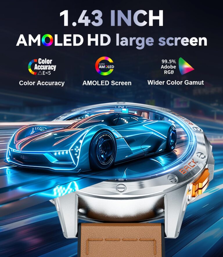 LIGE GPS Military Smart Watch for Men, LED Flashlight/Compass/45 Days Battery/IP68 Waterproof 1.43'' AMOLED Smartwatch, 100+ Sports Modes Fitness Smart Watch, Rugged Smart Watch for Android iOS - Image 7