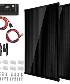 Topsolar Solar Panel Kit 340（2 * 170W Watt 12 Volt Monocrystalline Off Grid System for Homes RV Boat + 30A 12V/24V Solar Charge Controller + Solar Cables + Z-Brackets for Mounting