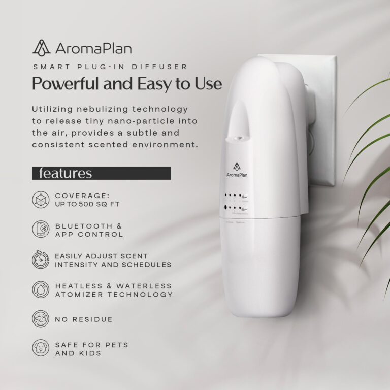 AromaPlan Authentic 2025 Upgraded Bluetooth Plug in Waterless Diffuser (2 Fragrances Included)-Cold Air & Nanotechnology Diffusers for Home & Office- Silent Wall Diffuser Plug in (2 Devices +2 Scents) - Image 4