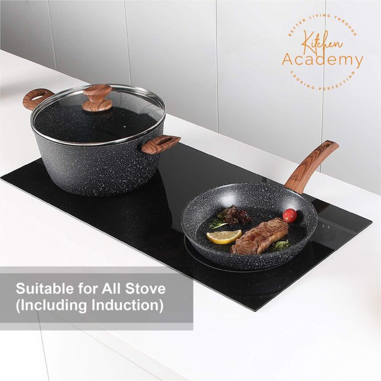 Kitchen Induction Cookware & Bakeware Set - 30 Piece Black Granite Cooking Pans Set, Non-Stick Pots and Pans Set - Image 7