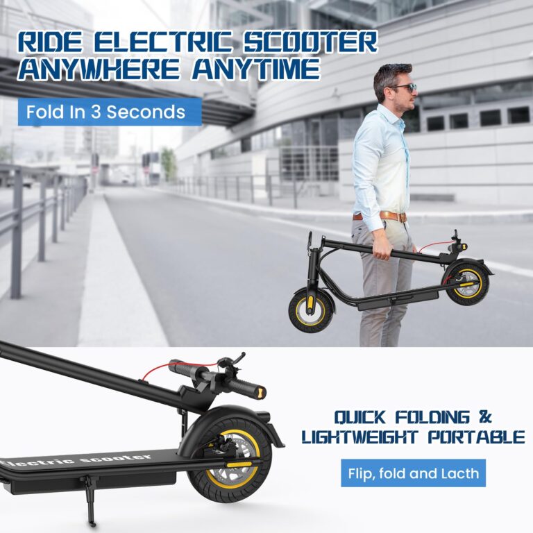 DXH Electric Scooter Adults,10" Tires, E Scooter with 500W Motor,Upto 19MPH & 20Miles, Scooter Electric for Adults with Dual Braking Safe System, Folding Electric Scooter with APP - Image 2