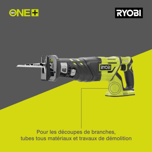 Ryobi R18RS7-0 One+ Cordless Brushless Recip Saw, 18 V, Hyper Green - Image 3