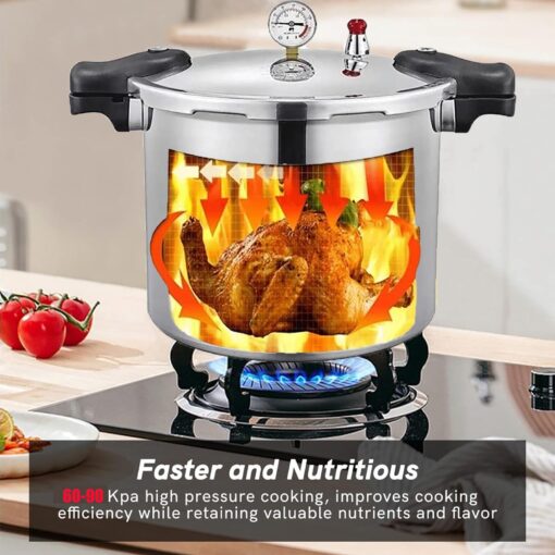 25 Quart Pressure Canner Cooker & all american pressure canners for canning & water bath canner | Pressure Gauge & Pressure Regulator | Induction Compatible & Pressure release 13 PSI (+/- 5%) - Image 6