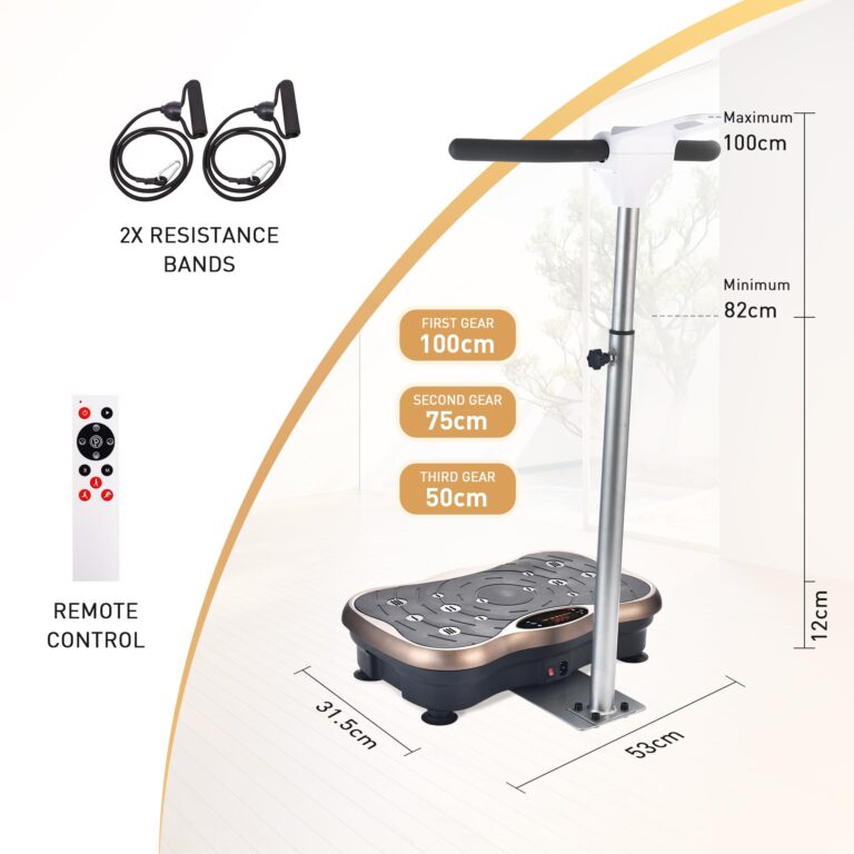 EILISON FIRMHOLD Handle Vibration Plate Exercise Machine for Lymphatic Drainage- Whole Body Workout Vibration Platform 350lbs for Beginners & Recovery, Body Shape Machine for Tonning (Handle Brown) - Image 8