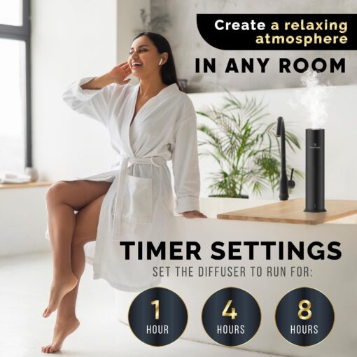 Signature Scents - Waterless Essential Oil Hotel Scent Diffuser - Cold-Air Diffuser Machine - 1000 sq. ft. Coverage - Waterless Air Diffuser for Home, Office & Hotel (Black) - Image 5