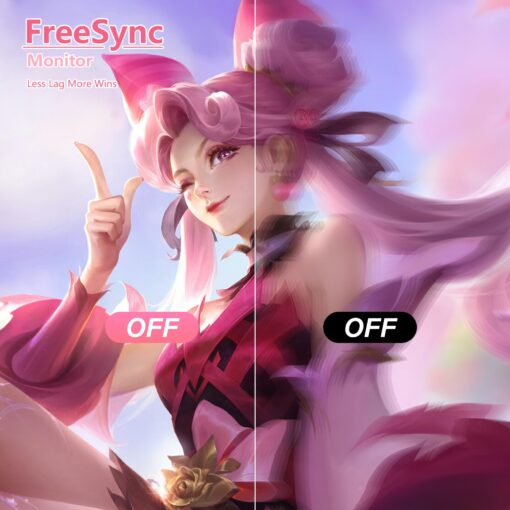 Raywego Pink 27 inch Curved Gaming Monitor 180Hz,FHD 1080P,1800R LED Display,Pink Computer Monitor,1ms (MPRT),FreeSync,Eye-Care Technology, DP, HDMI Port for Gaming Home Office,VESA(75mm*75mm) - Image 5
