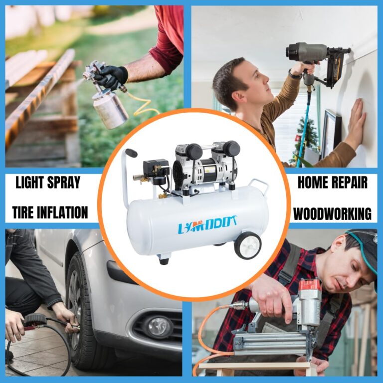 Air Compressor, Quiet Air Compressor, Only 68dB, 8 Gallon Durable Steel Air Tank, 2.8CFM @ 90PSI, Oil-Free, Ideal For Woodwork Nailing, Garage, Car, Pneumatic Tool, 1.2 HP - Image 2