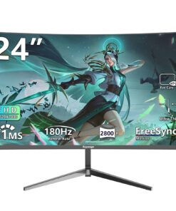 Raywego Gaming Computer Monitor (Curved-1K-180hz, Black, 24 inch)