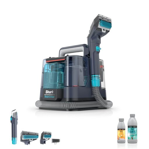 Shark Carpet Cleaner Machine, Portable Upholstery StainStriker, Spot, Stain, & Odor Eliminator, 2 Carpet Cleaner Solutions, 3 Tools, Perfect for Pet Hair, For Carpets & Area Rugs, Purple, PX225BRN