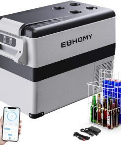 EUHOMY 12 Volt Refrigerator, 47QT Electric Cooler, 12V Fridge APP Control, 12V Cooler -4℉~68℉, Portable Freezer 12/24V DC 110-240V AC for Camping, Travel, Truck, Home