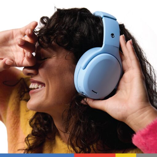 Skullcandy Crusher ANC 2 Over-Ear Noise Canceling Wireless Headphones with Sensory Bass and Extra Charging Cable, 50 Hr Battery, Microphone, Works with Bluetooth Devices - Preppy Summer Resort - Image 3