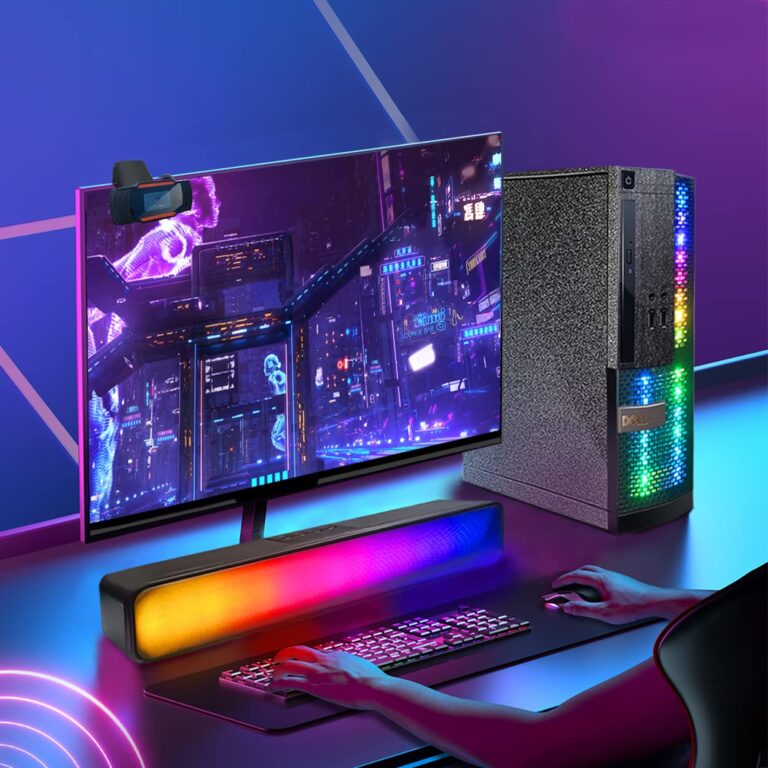 Customized PC Black Treasure Box RGB Dell Desktop Quad Core I5 up to 3.6G, 16G, 512G SSD, WiFi, Bluetooth 4, RGB Gaming Keyboard & Mouse, DVD, New 24" 1080 FHD LED, RGB Sound Bar, Win 10 Pro(Renewed) - Image 6