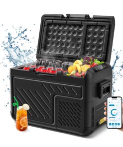 WOLFBOX 12V Portable Refrigerator, 26 Quart Car Fridge, RV Car Refrigerator with 12/24V DC 100/240V AC, Electric Cooler for Car, Camping, Travel and Home Use, APP Control