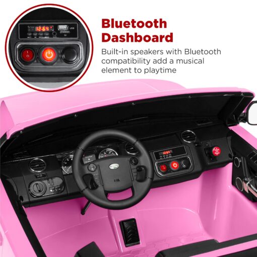 Best Choice Products 12V 3.7 MPH 2-Seater Licensed Land Rover Ride On Car Toy w/Parent Remote Control, MP3 Player - Pink - Image 3