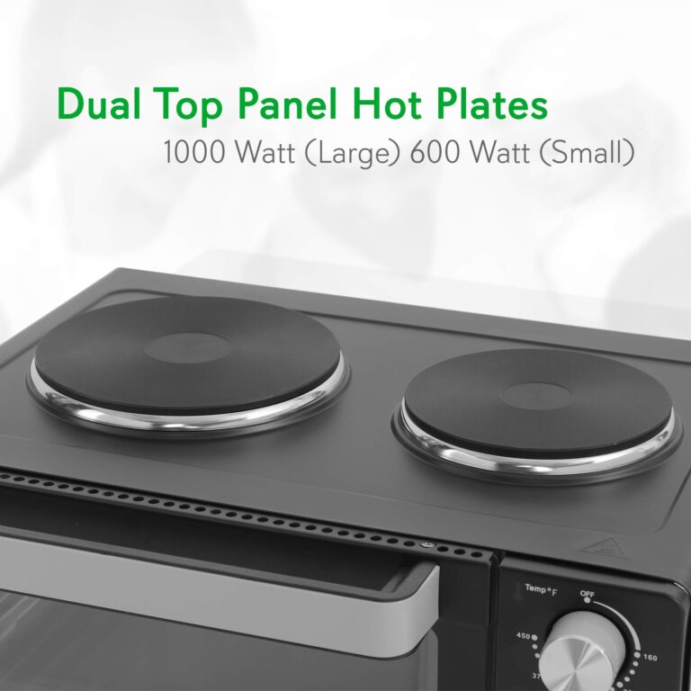 NutriChefKitchen 30 Quarts Kitchen Convection Oven - 1400 Watt Countertop, Rotisserie Roaster Grill, Top Rack, Dual Hot Plates, Toaster, Baking Tray, PKRTO29 - Image 6