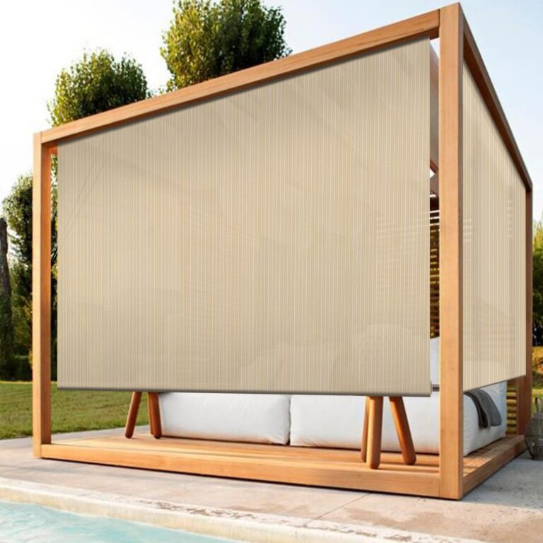Patio Paradise Shades Roll Up Outdoor 7'Wx13'H Roller Shade Exterior Patio Blinds for Outside Porch Deck Balcony Pergola Carport, Beige - Image 2