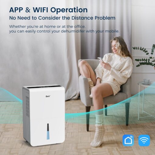 Dehumidifier For Basement with Energy Star Certified, Dehumidifiers with WiFi For Medium to Large Rooms,White - Image 7