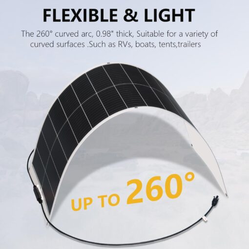 XINPUGUANG Solar Panel 200W 12V Flexible System Kit,2X100W Monocrystalline Fiberglass Module 20A Controller Extension Cable for Off Grid Home,RV,Caravan,Boat and Other Battery Charger（200W - Image 5