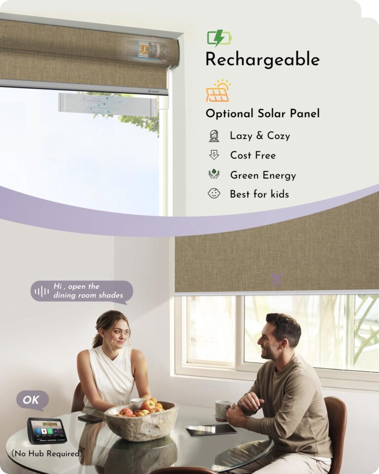 Graywind Motorized Roller Shades Work with Alexa Google Smart Blackout Shades with Remote Insulated Triple Weaved Fabric Window Blinds with Valance for Smart Home Office, Customized Size (Coffee) - Image 6