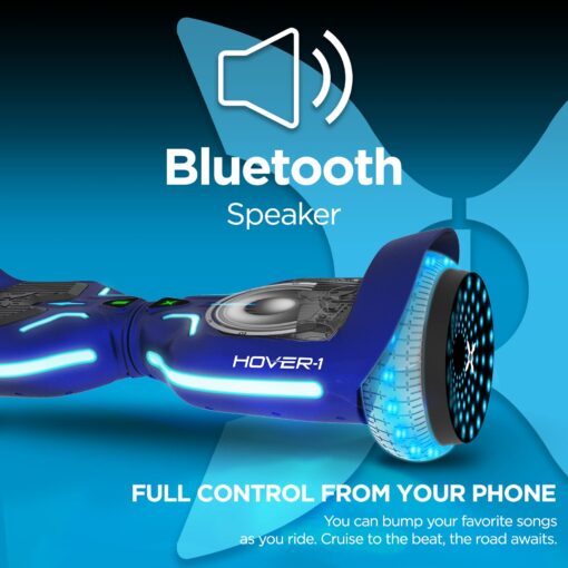 Hover-1 i100 Electric Hoverboard | 7MPH Top Speed, 10 Mile Range, 5HR Full-Charge, Built-In Bluetooth Speaker, Rider Modes: Beginner to Expert Self Balancing Scooter - Image 3