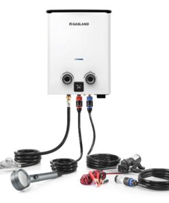 GASLAND G5 PRO Portable Propane Outdoor Tankless Water Heater 1.32GPM, Outdoor Gas Water heater with Pump & Pipe Strainer for Off Grid, Ultra Slim Portable Hot Water Heater, 34,000 BTU, 5L