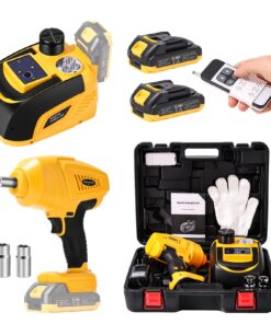 TYAYT Electric Car Jack 18V 5 Ton Cordless Electric Car Hydraulic Jack with Impact Wrench Battery Powered Portable Tire Change Kit with Cordless Remote Control for SUV Sedans