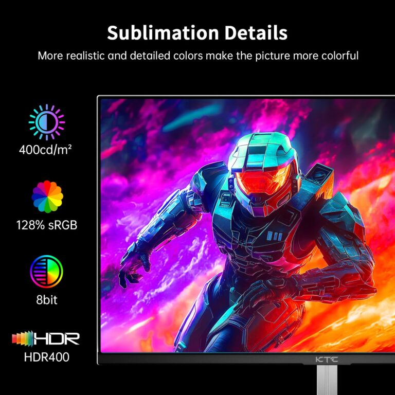 KTC 24.5 Inch 400Hz Gaming Monitor, FHD 1080P 240Hz Computer Monitor, Fast IPS, FreeSync/G-Sync Compatible, HDR400, DisplayPort x2 HDMI x2, VESA, Tilt Adjustable,H25X7 - Image 8