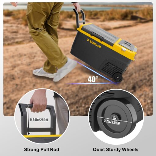 T-SUNiceM 12 Volt Car Fridge, 28 Quart Electric Cooler Dual Zone, Car Refrigerator -4℉~68℉ 12/24V DC & 100-240V AC App Control for Dewalt 18-20V Battery Truck Van RV Camper Travel Camping Road Trips - Image 2