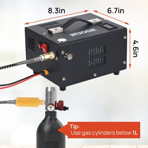 NUOGE Pcp Air Compressor 4500Psi 30Mpa Powered by Car 12V Dc or Home 110V Ac W/Converter Paintball/Scuba Tank Compressor Pump - Image 7