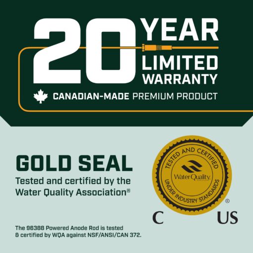 Corro-Protec Powered Anode Rod for Water Heater, 20-Year Warranty, Eliminates Rotten Egg/Sulfur Smell within 24 hours, Stops Corrosion and Reduces Limescale, Electrical Anode Rod Made of Titanium - Image 3