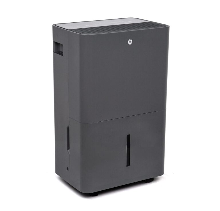 GE Smart Energy Star Portable Dehumidifier w/WiFi for Basement, Bedroom, Bathroom, Garage, Large Rooms up to 4500 Sq Ft, 50Pint w/Removable Bucket & Continuous Drain Connect for Auto/Manual Drainage