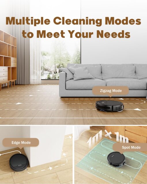 Pureatic V3 3 in 1 Robot Vacuum and Mop with 5000Pa Suction Power, Works with 2.4GWifi/ Alexa/App/, Self-Charging Vacuum Cleaner, Tangle-Free, Ideal for Pet Hair,Carpet and Hard Floor - Image 4