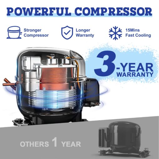 Setpower AJ50 12V Refrigerator 53 Quart Electric Cooler Car Refrigerator 12V Portable Fridge Freezer 12/24V DC for Vehicles Truck Van RV Camper SUV Boat Travel Road Trips Camping - Image 6