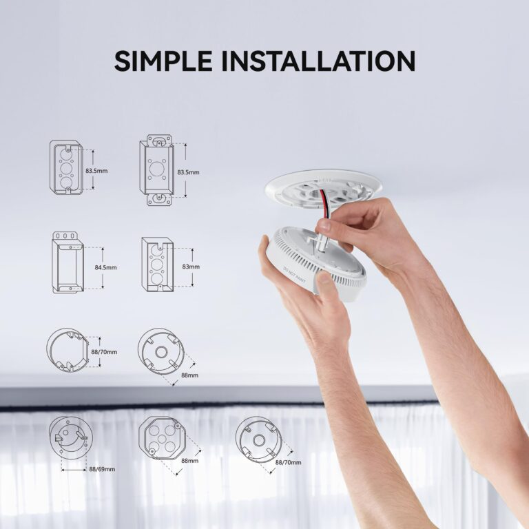SITERWELL Hardwired Interconnected Smoke and Carbon Monoxide Detector, 10 Year Product Life Alarm Smoke Carbon Monoxide Detector with 2 AA Batteries Back Up, Smoke and CO Detector Voice Alert,5 Pack - Image 3