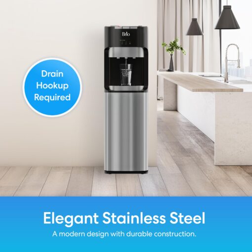 Brio Commercial Grade Bottleless Ultra Safe Reverse Osmosis Drinking Water Filter Water Cooler Dispenser-3 Temperature Settings Hot, Cold & Room Water - UL Approved – Point of Use - Image 8