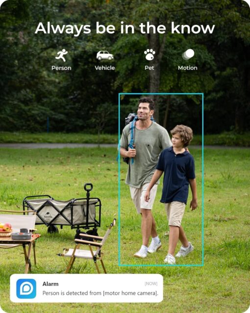 REOLINK 5MP 4G LTE Cellular Security Camera Outdoor, 360° Pan-Tilt, Sim+32GB SD Card Included, Wireless Solar Powered, Color Night Vision, Smart AI Detection, Go PT Plus+Solar Panel, Updated Version - Image 5